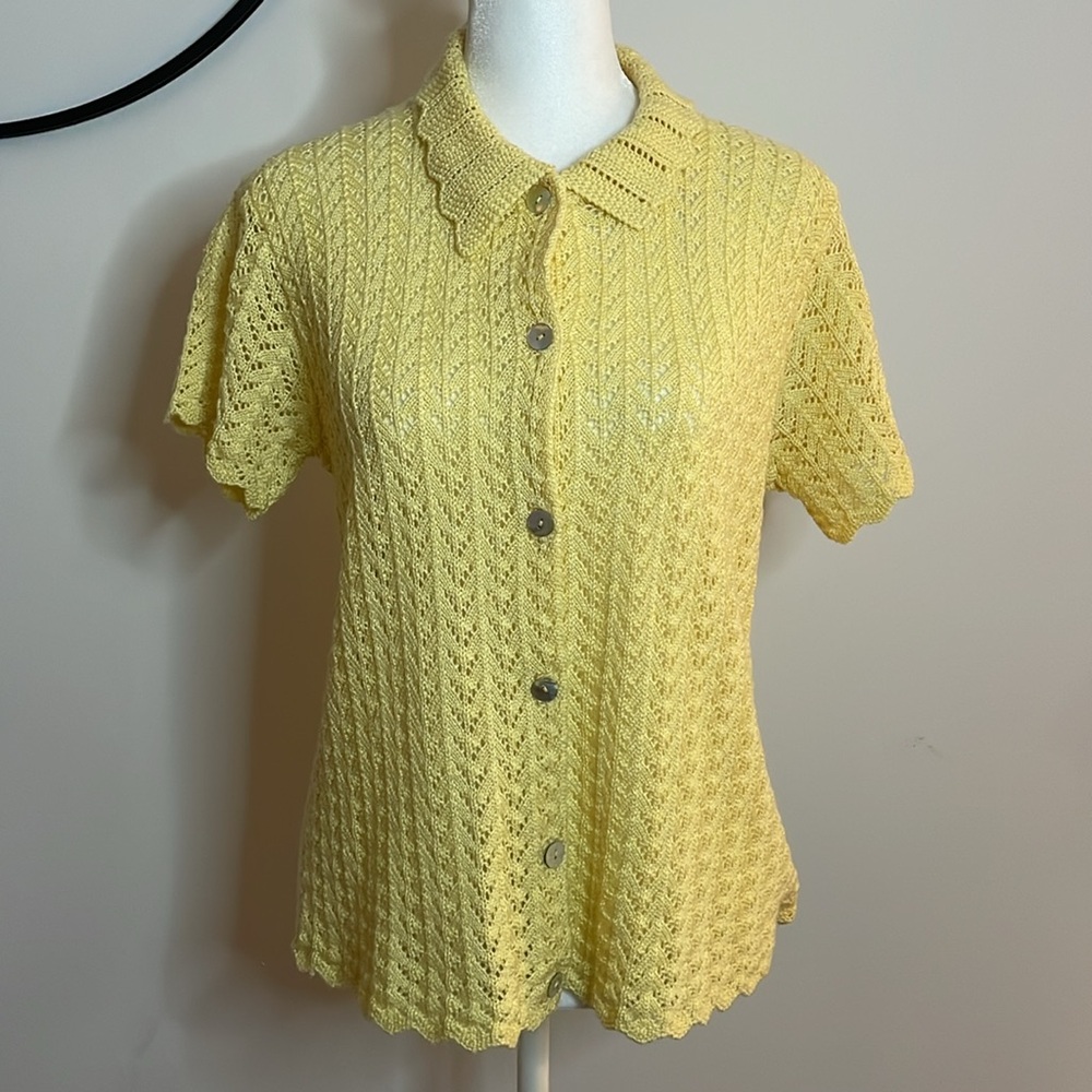 Vintage Knit Short Sleeve Cardigan